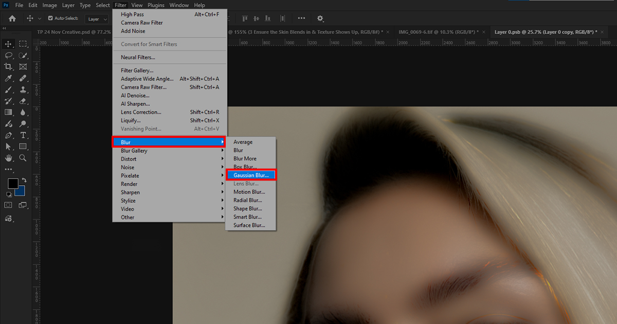 Gaussian Blur in Photoshop